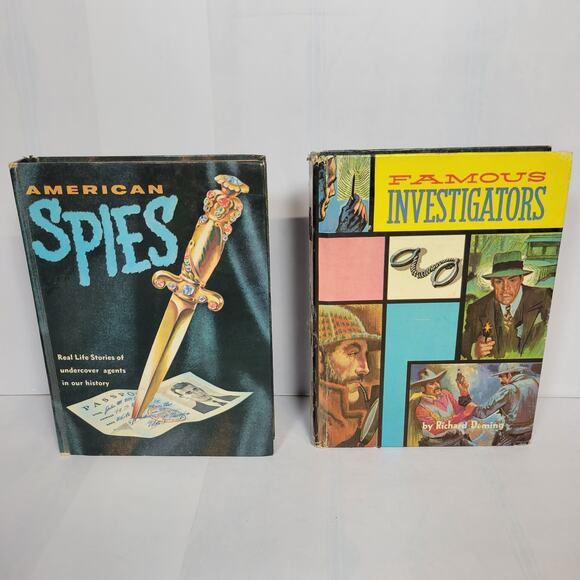 2 Vintage Whitman Books Real Life Stories American Spies Famous/Investigators - Picture 2 of 4